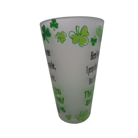 Irish Novelty Toast Frosted Pint Glass St Patricks Day Beer GUC Minor Flaw - Picture 4 of 10